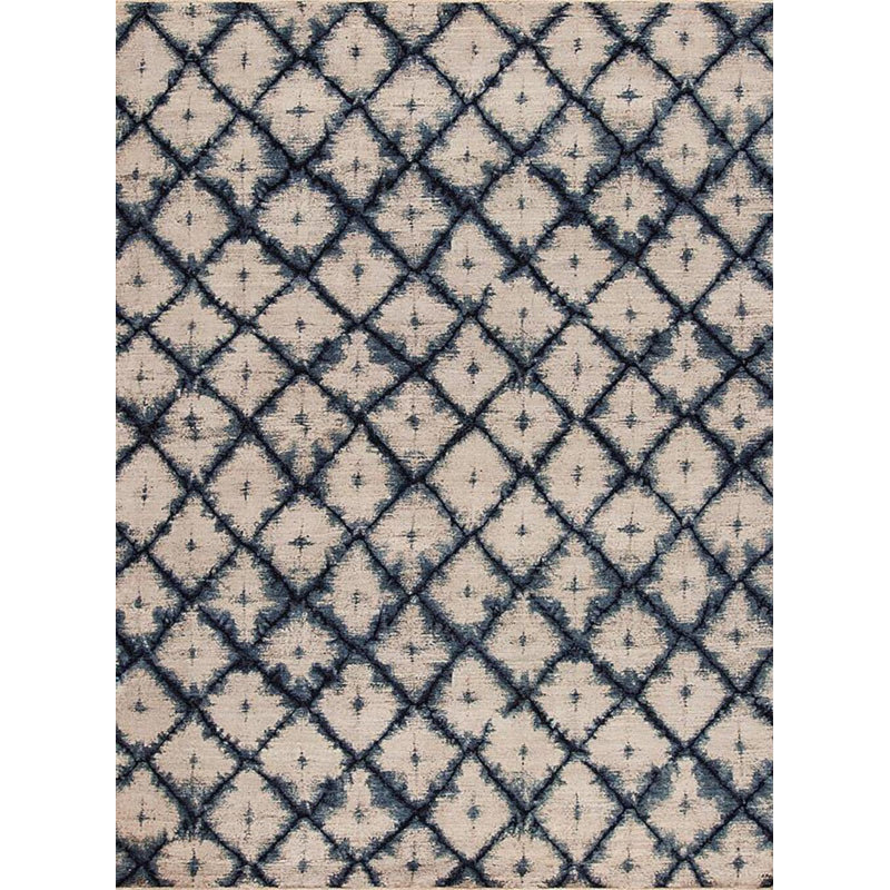 Tapis rectangulaire en laine Shibori, Rectangle 8 pi x 10 pi