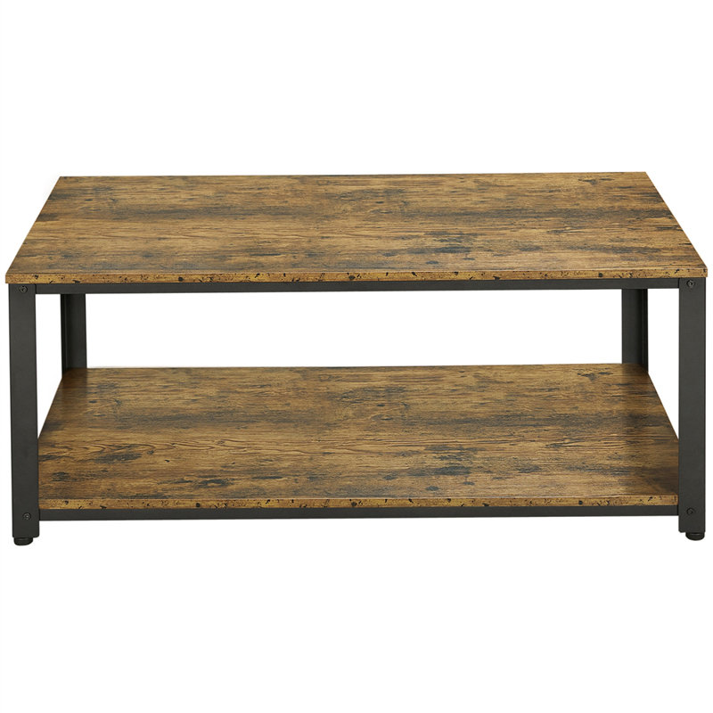 Table basse avec rangement Lemmon, Brun rustique