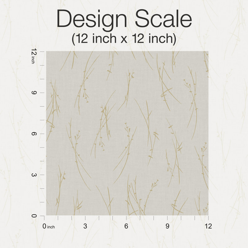 Abstract Metallic Wallpaper Roll, Light Gray/Gold