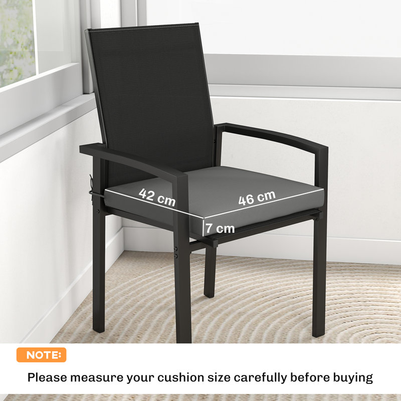 Outsunny Outdoor Seat Cushions Set of 6, Dark Grey