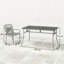Wicker and Steel Patio Dining Set Table,