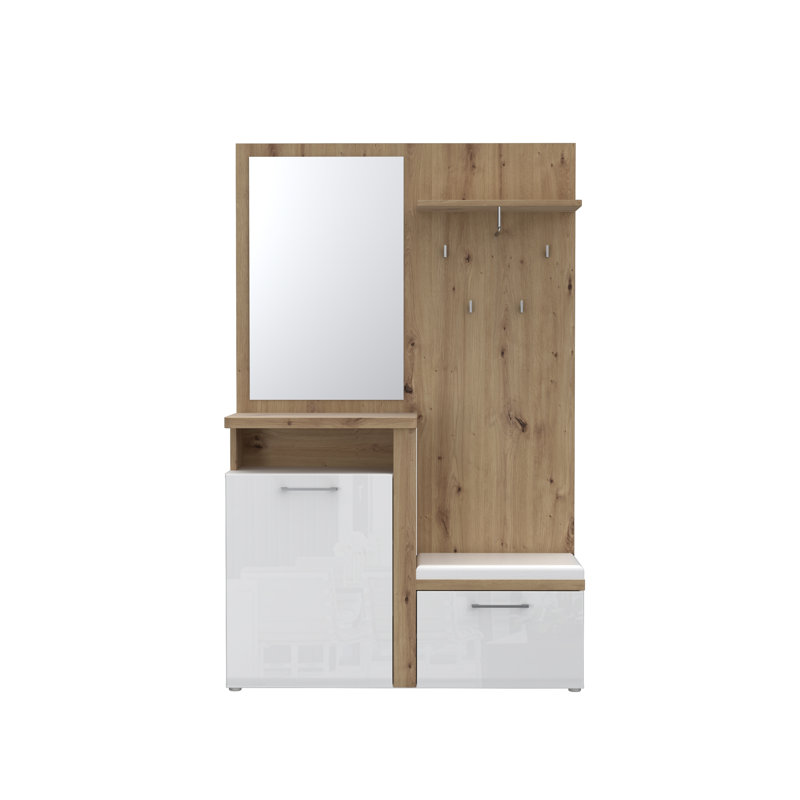 Malaki Hall Tree 128.5cm Wide with Bench and Shoe Storage