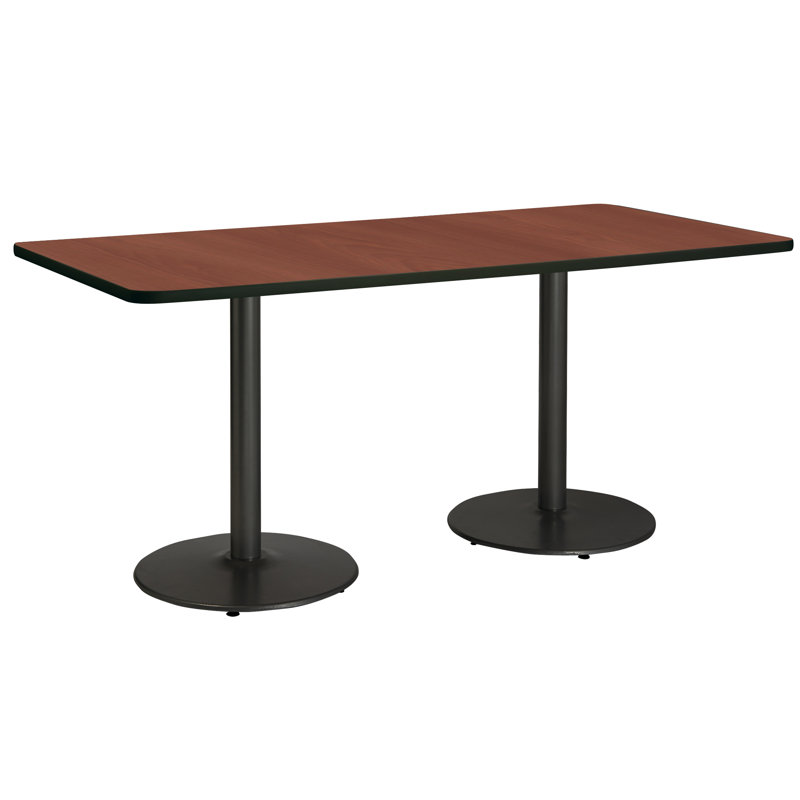Table de pause en métal 96 po, Noir, Acajou, H 36 po x L 96 po x l 42 po
