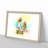 Two Macaw Parrots on a Branch in Abstract - Picture Frame Painting Print-55777703-55777701