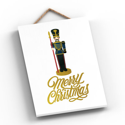 Xmas Merry Christmas Nutcracker Wooden Plaque