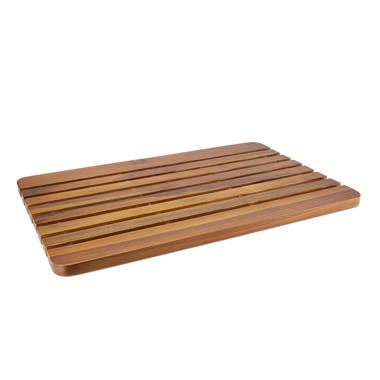 Union Rustic Cathrine Teak & Wood Shower Mat with Non-Slip Backing