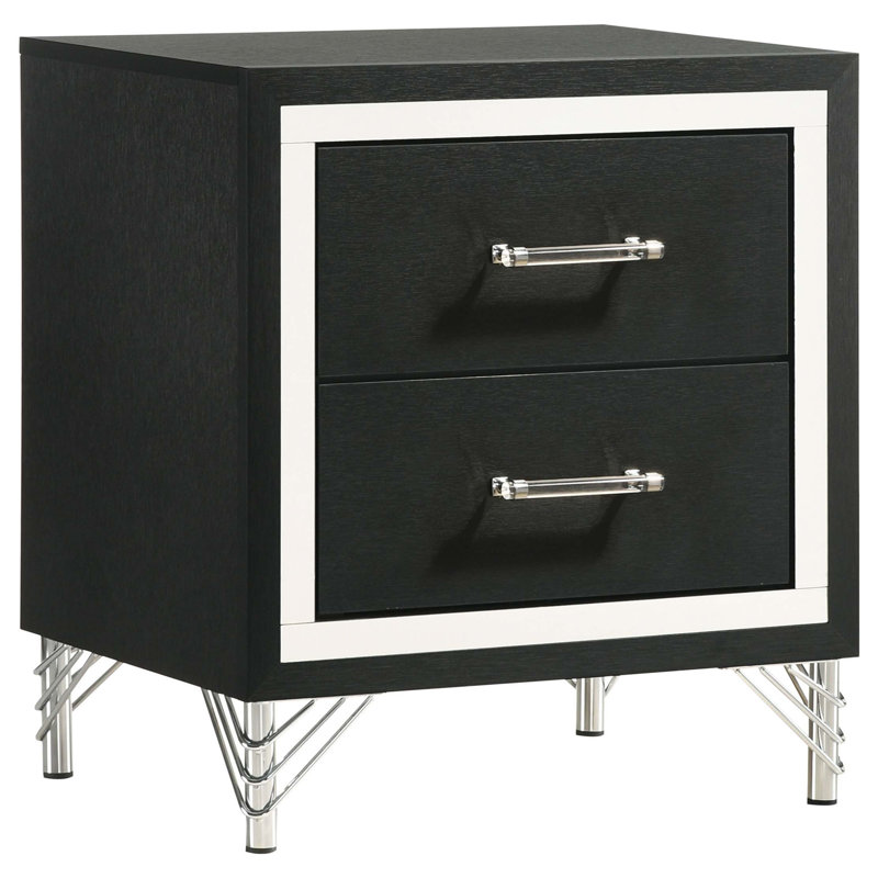 Malcolm 2-drawer Nightstand, Black