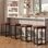 Ensemble de tabourets de bar modernes sans dossier - siège rembourré en cuir de polyuréthane, structure en X en métal, repose-pieds, comptoir de 24,6 po - confortable et élégant pour un îlot de cuisine, une salle à manger ou un bar personnel - brun classique, 4 pièces