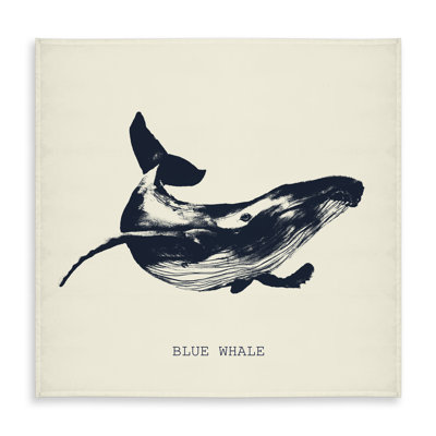 Blue Whale Sketch Tablecloth - Indoor/Outdoor Home Decor