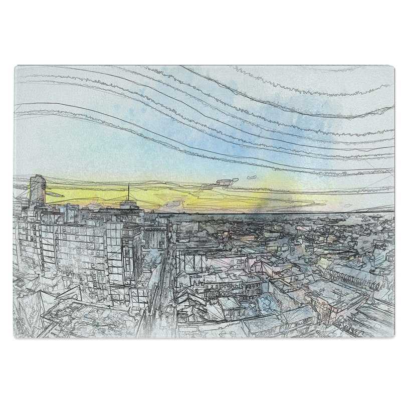 Tempered Glass Above New Orleans in Louisiana Chopping Board, 28.5 cm W x 20 cm L