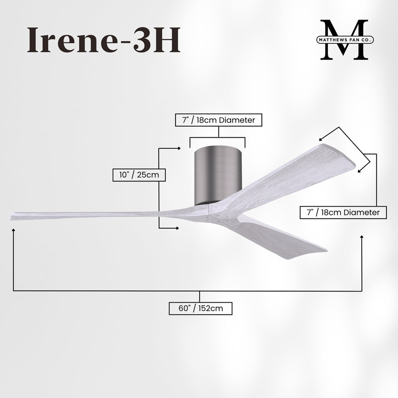 Irene Ceiling Fan, Brushed Pewter, Matte White, 60"