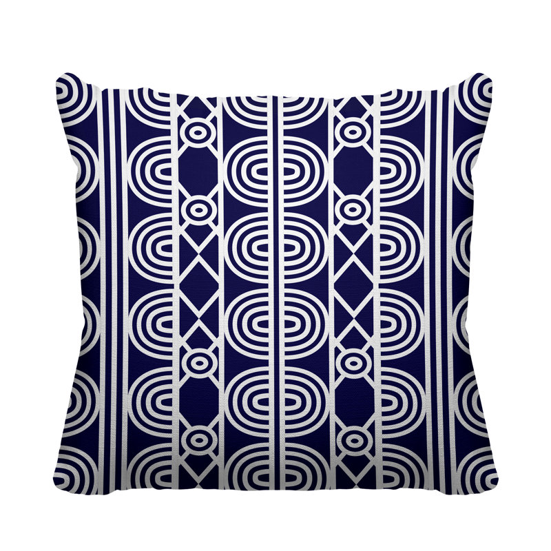 Housse et insert de coussin carré extérieur Isabis, L 17 po x H 17 po, Bleu marine