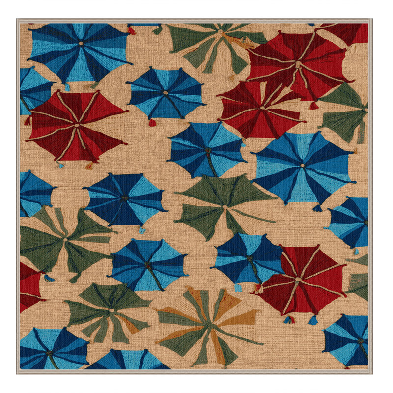  Washable Beach umbrellas Nautical Area Rug, Rectangle 3' x 5'