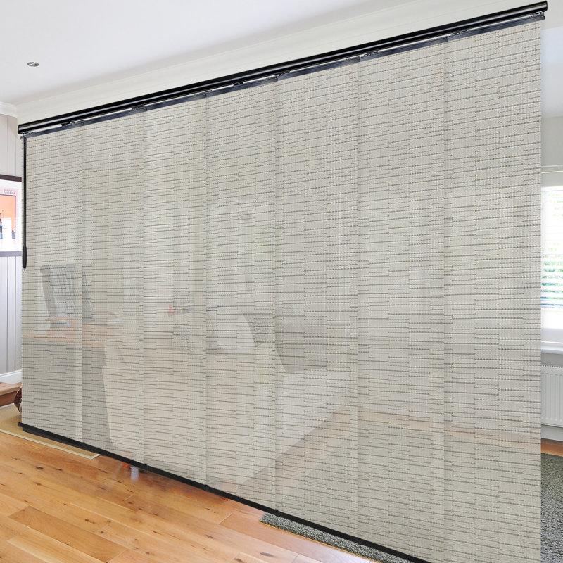 Rail extensible à panneau simple 7 panneaux filigrane Pewter l 110-153 x H 116 po, largeur de panneau 23,5 po, Blanc