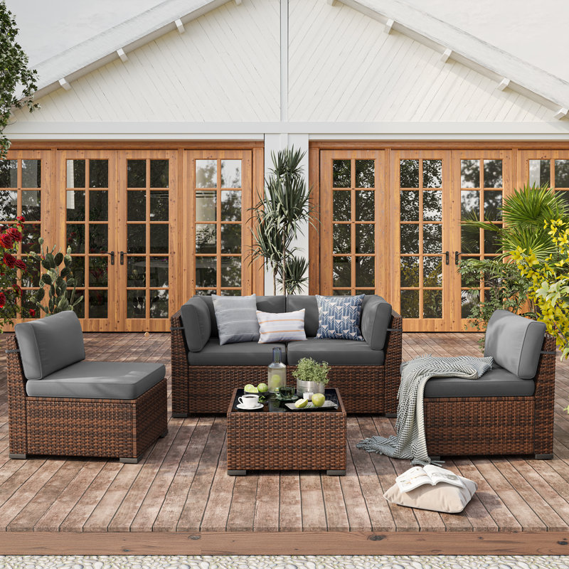Waldman 4 - Person Outdoor Seating Group with Cushions