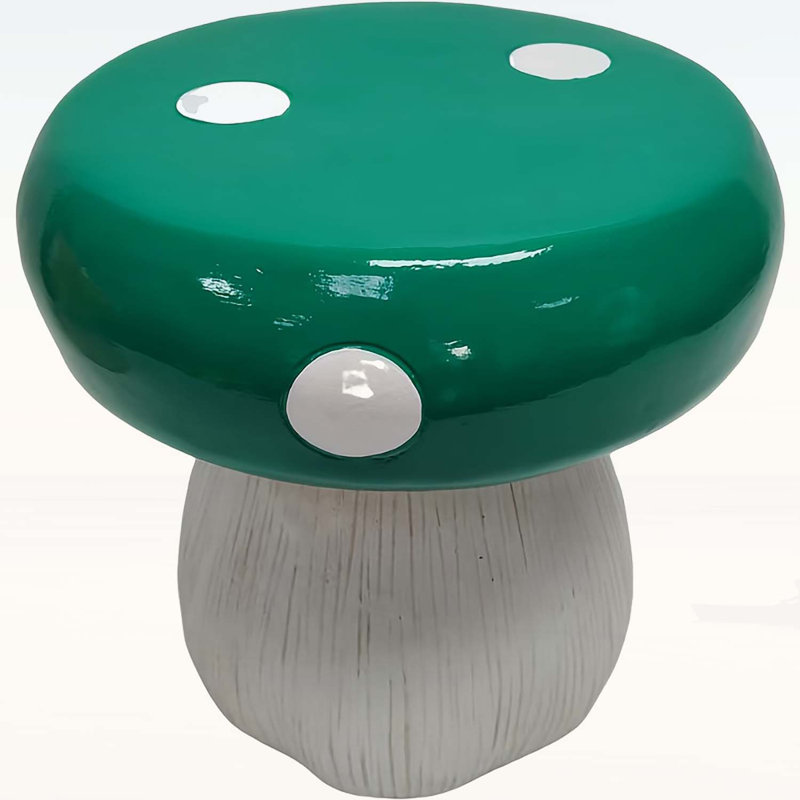 Mushroom Model Statue End Table, Green