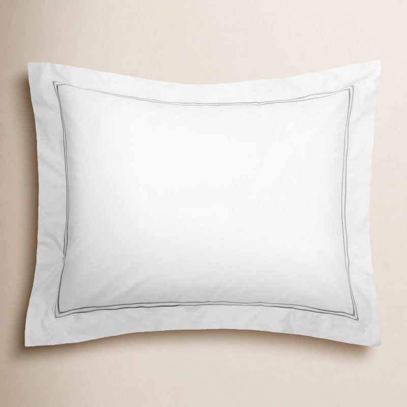 Coltrane 100% Cotton Button Sham, King, Pearl Gray