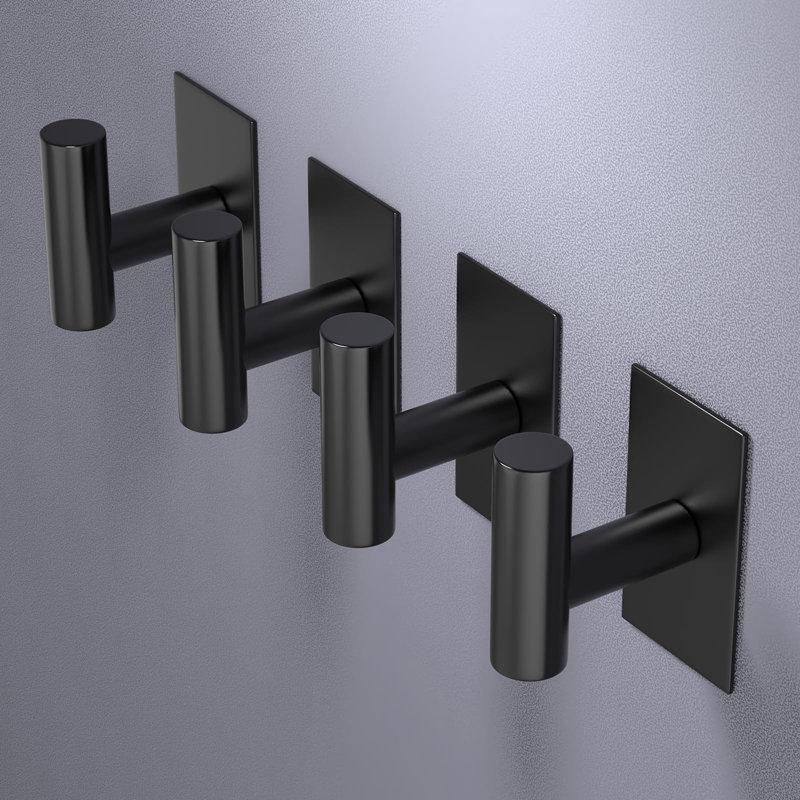 Wall Towel Hooks, Heavy Duty Sticky Holder Waterproof Towel Hooks For Hanging Coat, Clothes, Closet Hook Wall Mount For Kitchen, 4 Pack,