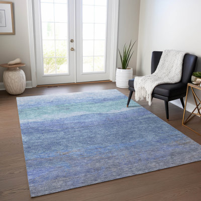 Tapis intérieur / extérieur bleu Elien