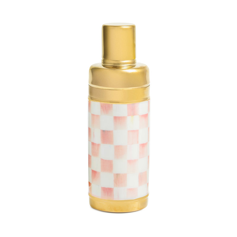 Rosy Check 3260 Cocktail Shaker, Gold/Pink/White