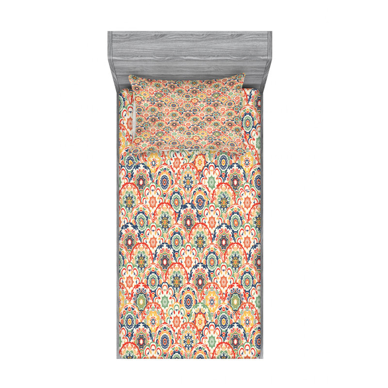 Microfiber Floral Sheet Set, Twin Sheet Set with 1 Pillowcase, Display 4