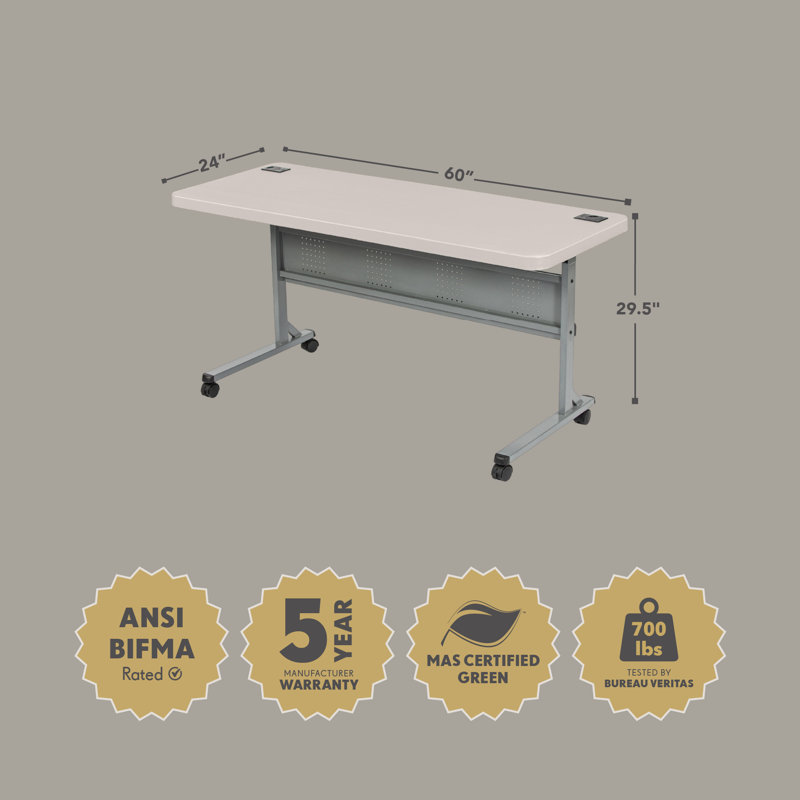 Table de formation Wyatt, Gris moucheté, H 29,5 po x L 60 po x l 24 po