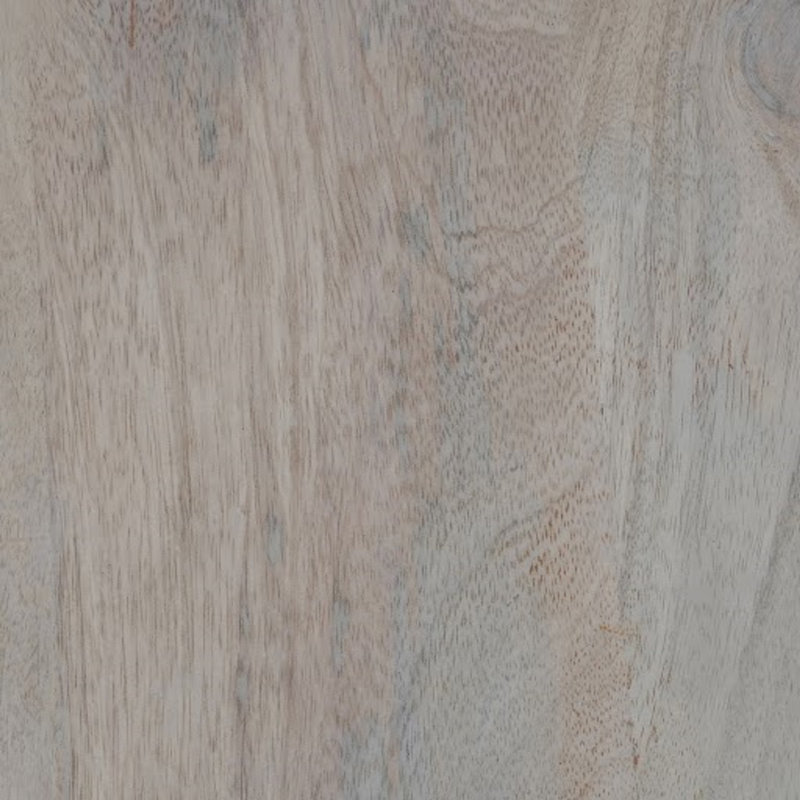 Table de bout ronde 18 po Tia, base à piédestal tourné, bois de manguier, Brun naturel / beige
