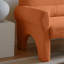 Canapé orange moderne pour la maison - 2 sièges avec fine laine d'agneau, coussin lombaire, cadre contemporain, orange, 2 pièces, mousse, aggloméré-627790514