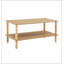 Table basse moderne à 2 niveaux pour meubles de salon, table centrale rectangulaire avec tablette de rangement ouverte, pieds arrondis en bois d'hévéa, stable et durable, assemblage facile-187348719