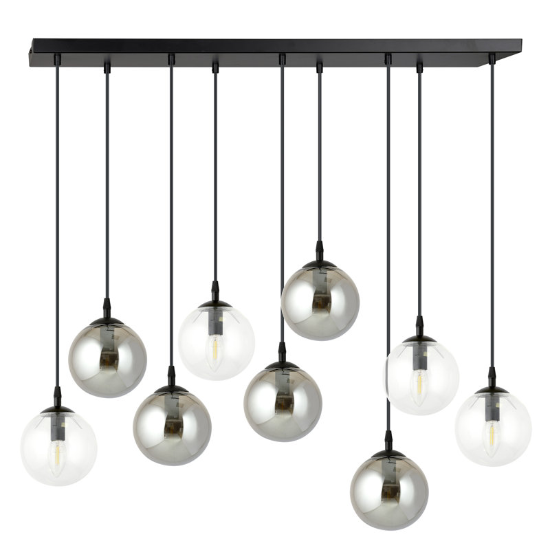 Cadesha 9 - Light Black Cluster Pendant, Graphite/Transparent