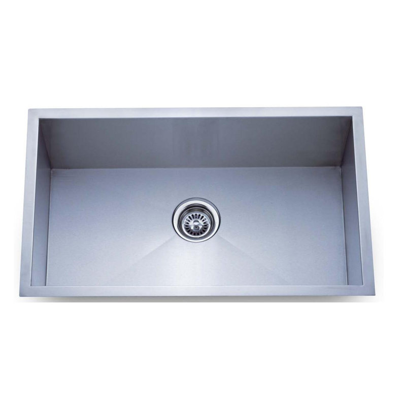 Single Bowl Stainless Steel Kitchen Sink, 23" L x 18" W