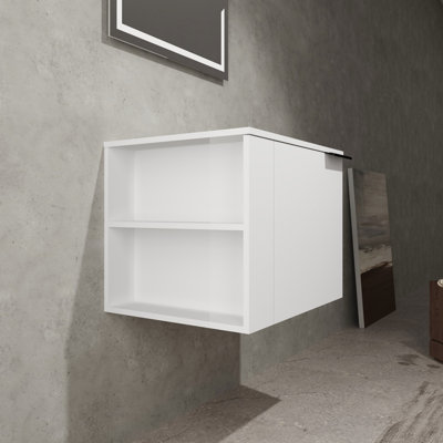 Armoire de salle de bain à cadre en bois, armoire de rangement
