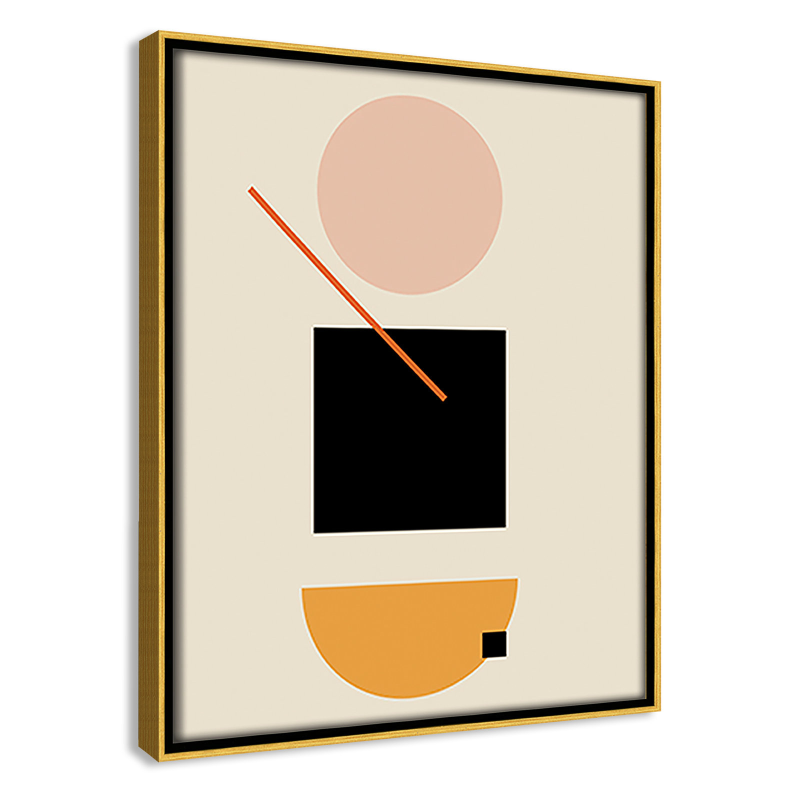 Simple Shapes by Daniela Santiago, 11.5" H x 9.5" W x 2" D, Gold Framed