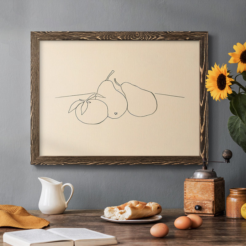 «Fruit Line Dessin IV», reproduction sur toile, Noyer, H 28 po x l 42 po