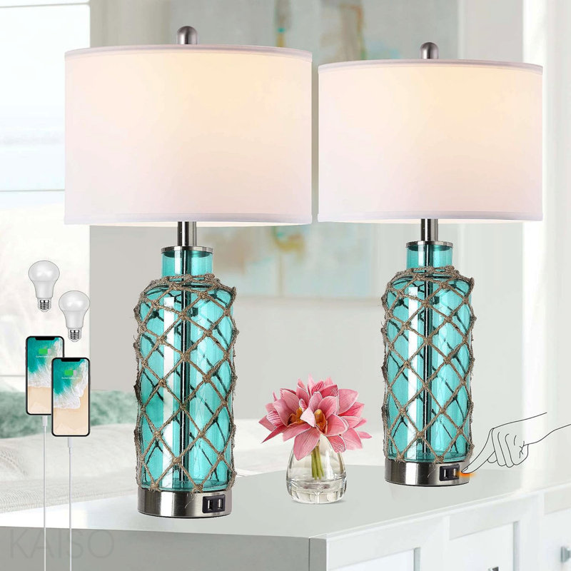 Ensemble de 2 lampes de table Cottage Nautical Accent