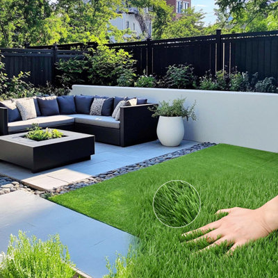 Yescom Artificial Grass Synthetic Landscape Turf Fake Lawn with Drainage Holes for Backyard Pool Outdoor