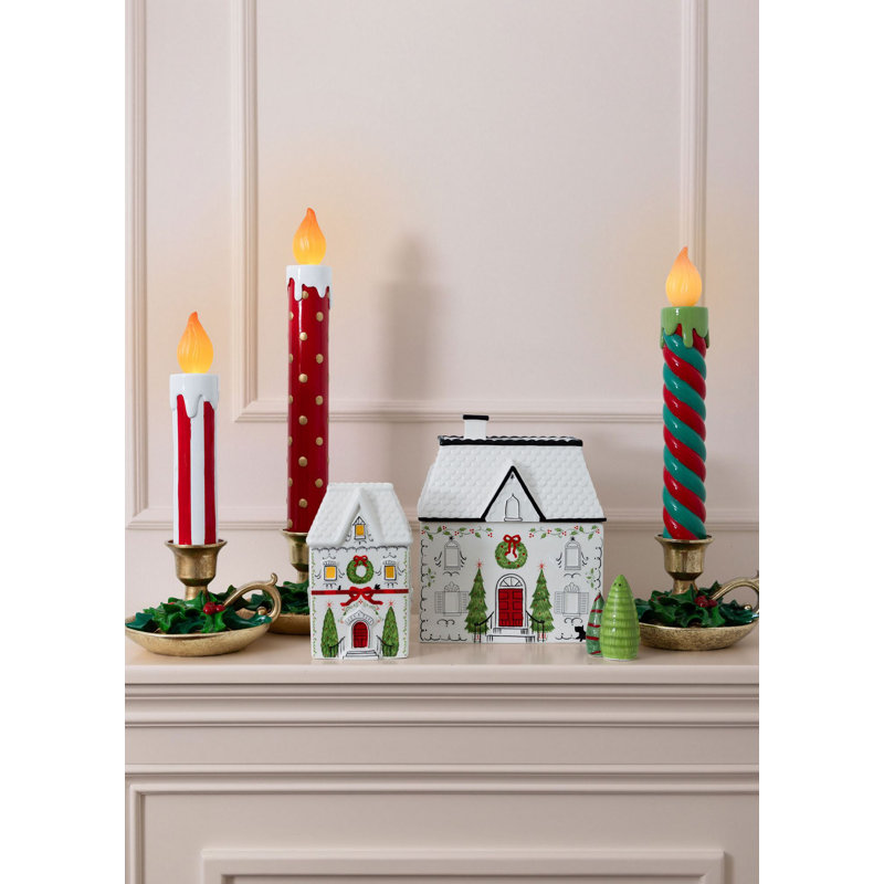 Elegant Decorative Object, 100% Ceramic, 8.3 x 5.9 x 9.8 Inches | Vibrant Red and White Design | Perfect for Home Décor, Centerpieces, and Gift Giving | Adds a Touch of Style and Sophistication to Any Space