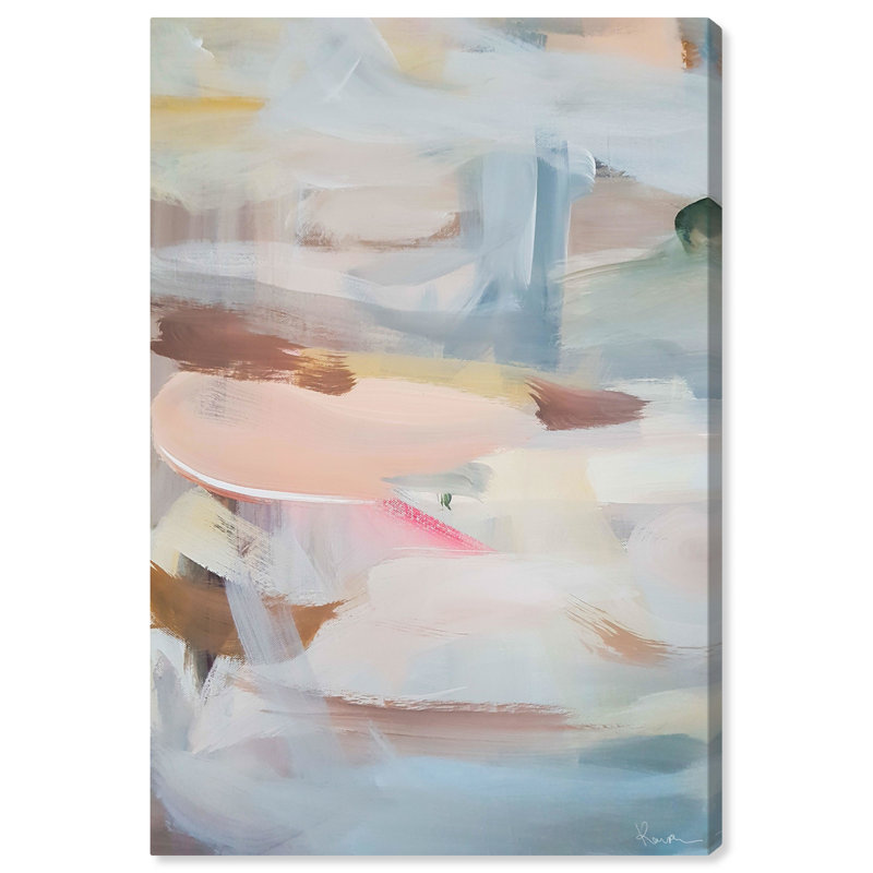 Matinée abstraite abstraite, bleu moderne et contemporain - impression sur toile, H 54 po x l 36 po, Toile tendue
