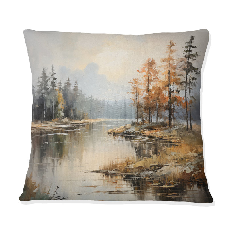 Coussin Lakeside Fall Foliage Serenity II - Lake River