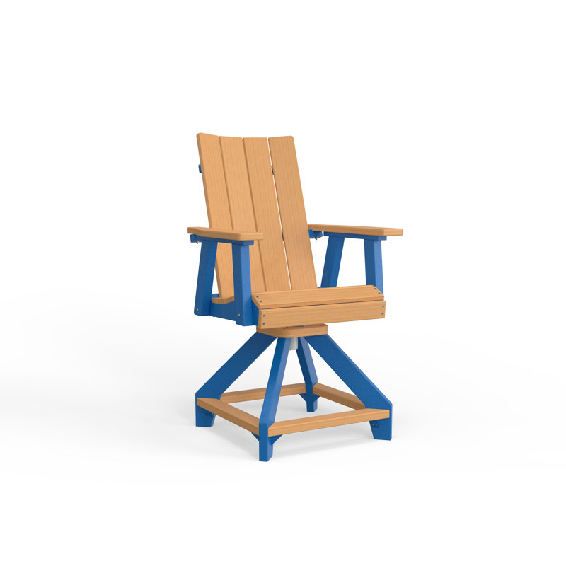 SOL Outdoor Bar Stool, Pacific Blue, Aruba Blue