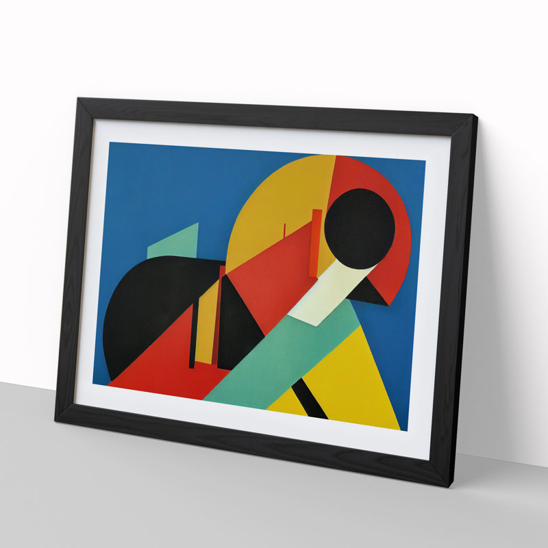 Bauhaus Modern Art Vol.1 Abstract - Single Picture Frame Print, 46cm H x 64cm W x 2cm D, Black