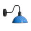 Modern Industrial Vintage Dome Wall Sconce – Fixed Curved Arm Metal Light for Bedroom, Hallway, Living Room, and Office.-605894373-605894372
