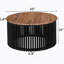TABLE DE CAFÉ ACACIA EN BOIS MASSIF, DE COULEUR NATURELLE ET NOIRE