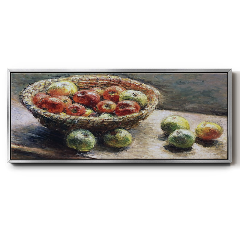 The Plate with Apples, 1880- Framed Canvas, Argent, H 8 po x l 20 po x P 1,5 po