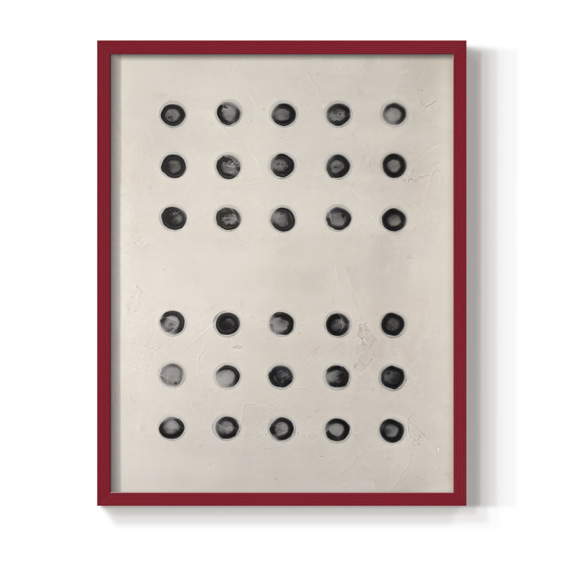 Reproduction encadrée texturée Stipple II - bois massif, H 30 po x l 24 po, Rouge