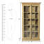 Armoire d'appoint en bois de manguier massif Jack avec portes en verre à carreaux
