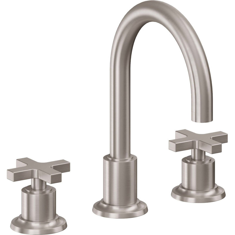 Rincon Bay 8" Widespread Lavatory Faucet with ZeroDrain, Cross Handle, Antique Brass Flat
