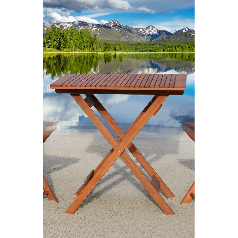 Galvan Square Eucalyptus Solid Wood Outdoor Bistro Table - 70 cm W 70 cm D, Natural