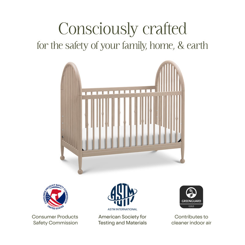 Greenguard Gold Certified 3 -in-1 Convertible Crib, Washed Pine