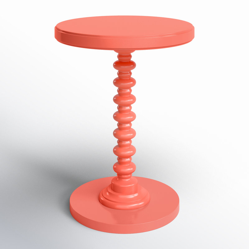Table de bout à piédestal Fiama, Corail, H 22,25 po x l 17 po